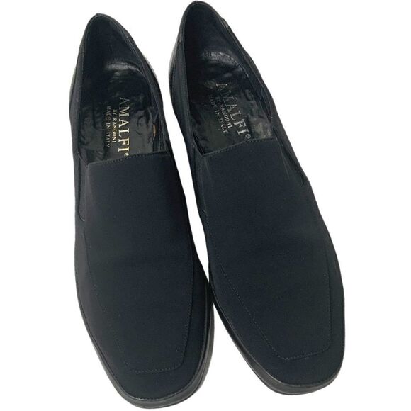 AMALFI by Rangoni Black Low Heel Leather and Elastic Comfort Loafers Sz 7.5 - Picture 3 of 6